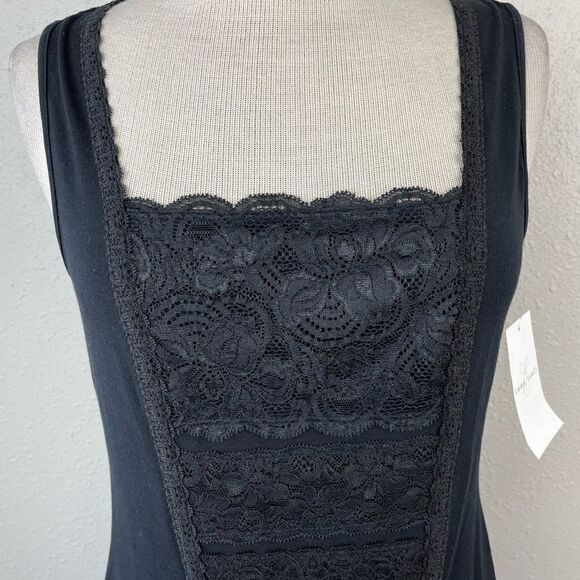 NWT Emma James Womens Black Lace Tank Top Size M - Picture 2 of 6